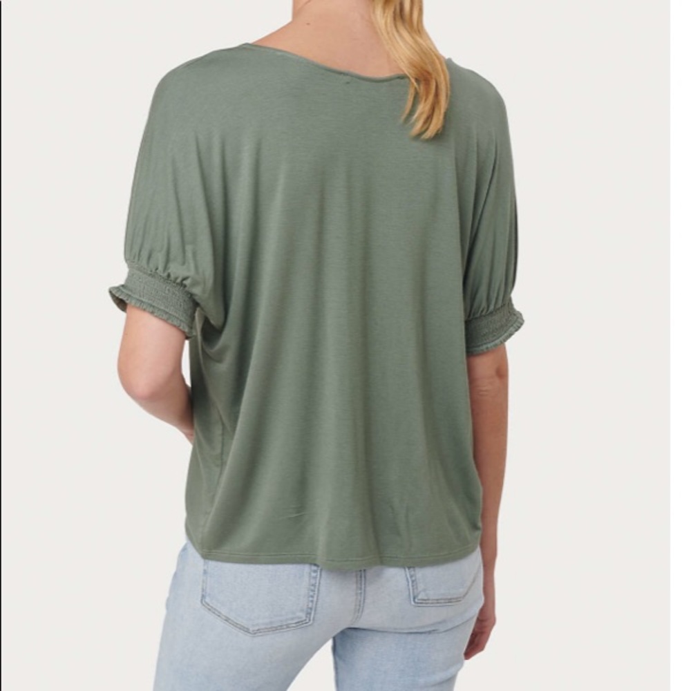 LOFT Smocked Cuff Tee - Picture 2 of 8